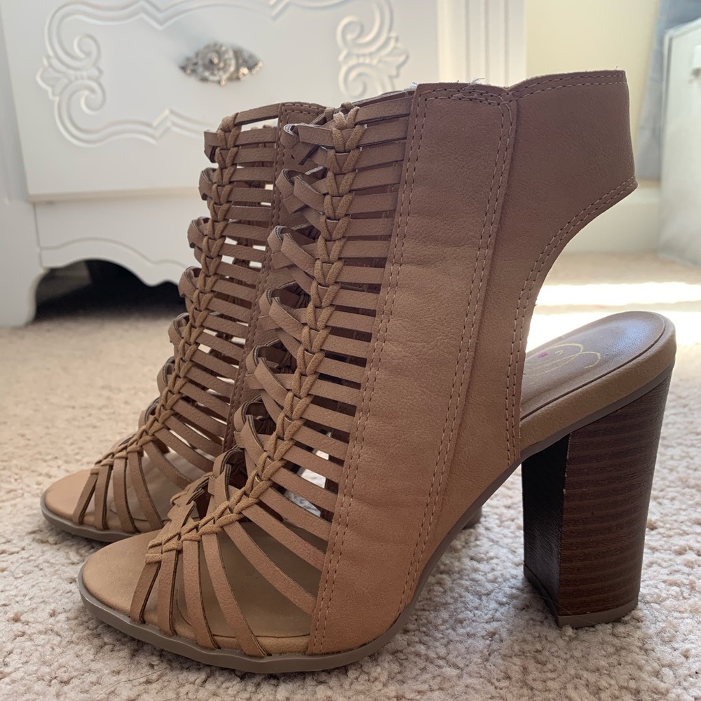 Taupe Caged Bootie
